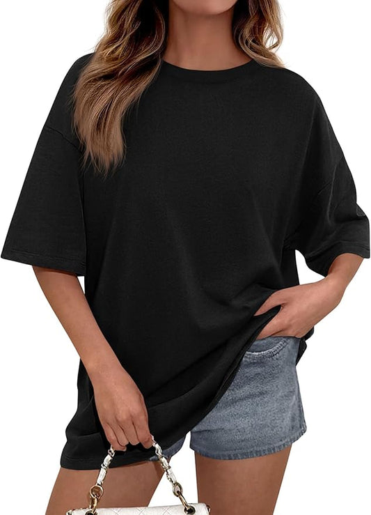 PRETTYGARDEN Womens 2026 Spring Going Out Tops Casual Short Sleeve Crewneck Loose Fit Basic Oversized T Shirts Summer Outfits by PRETTYGARDEN