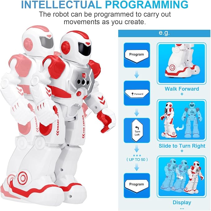 KingsDragon Robots Toy for Kids, RC Gesture Sensing Toy, Interactive Walking Singing Dancing Robot Birthday Presents for Boys Girls Age 6 7 8 9 Years Old,Red - Image 5