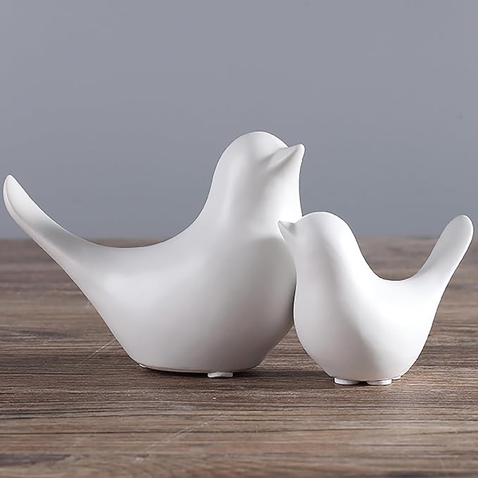 FANTESTICRYAN Small Animal Statues Home Decor Modern Style White Decorative Ornaments for Living Room, Bedroom, Office Desktop, Cabinets by FANTESTICRYAN