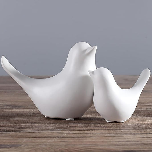 FANTESTICRYAN Small Animal Statues Home Decor Modern Style White Decorative Ornaments for Living Room, Bedroom, Office Desktop, Cabinets by FANTESTICRYAN