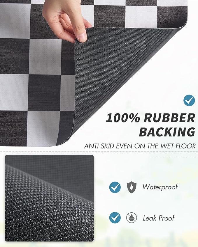 AMOAMI Dish Drying Mat for Kitchen Counter-Coffee Mat Bar Accessories, Hide Stain, Rubber Backed, Absorbent, Fit Under Coffee Maker, Espresso Machine, Pot, Dish Rack,(16X24,Buffalo Black) - Image 5