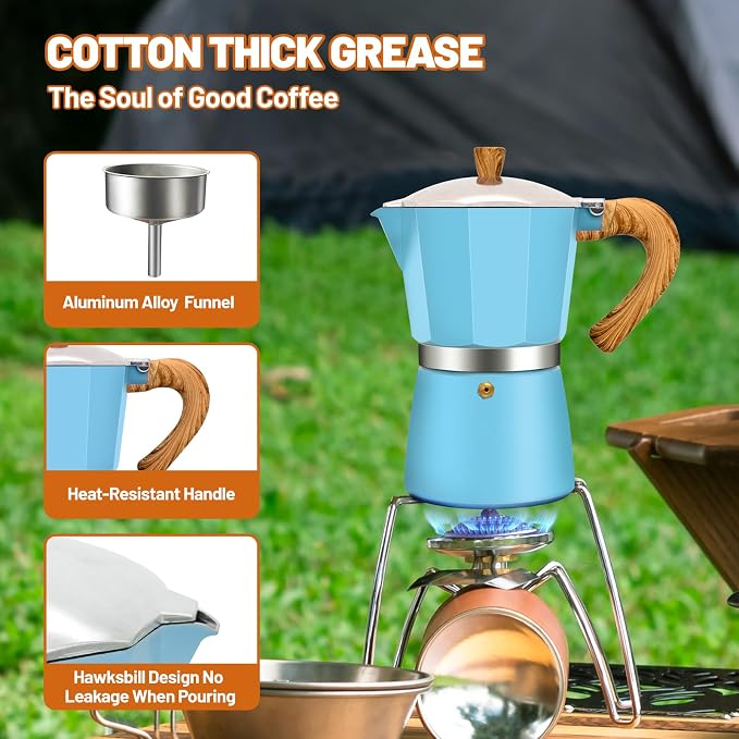12 Cup Aluminum Espresso Stovetop Moka Pot Express Coffee Maker Percolator Italian Classic Mocha Coffee Machine for Italian and Cuban Cafe Brewing for Home & Camping 600ml 20oz - Image 5