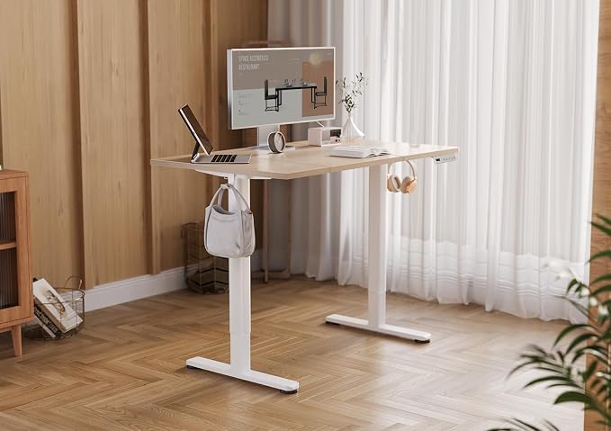 YDN 48 x 24 Inch Nature Electric Standing Desk | Adjustable Height, Sit Stand, Cable Management, Ergonomic, Home Office - Image 2