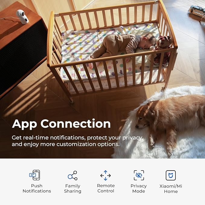 IMILAB 3K+3K Security Camera Indoor, Dual Lens Pet/Dog/Baby Camera with Xiaomi Home App, 2.4G/5G WiFi Plug-in Room Cam, Color Night Vision, Human Track, Two-Way Audio, No Subscription(C30 Dual) - Image 7