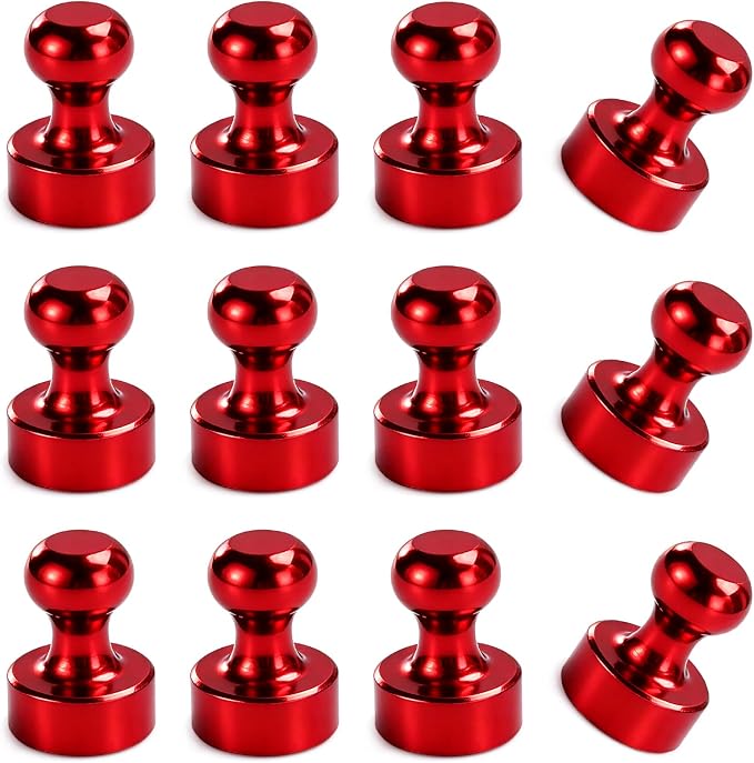 LOVIMAG Fridge Magnets 12Pcs Refrigerator Whiteboard Small Strong Magnet Classroom Kitchen Accessories Decorative Locker Set Decor Must Haves Office Calendar Refrigerador Magnetic Cute Crafts Red by LOVIMAG