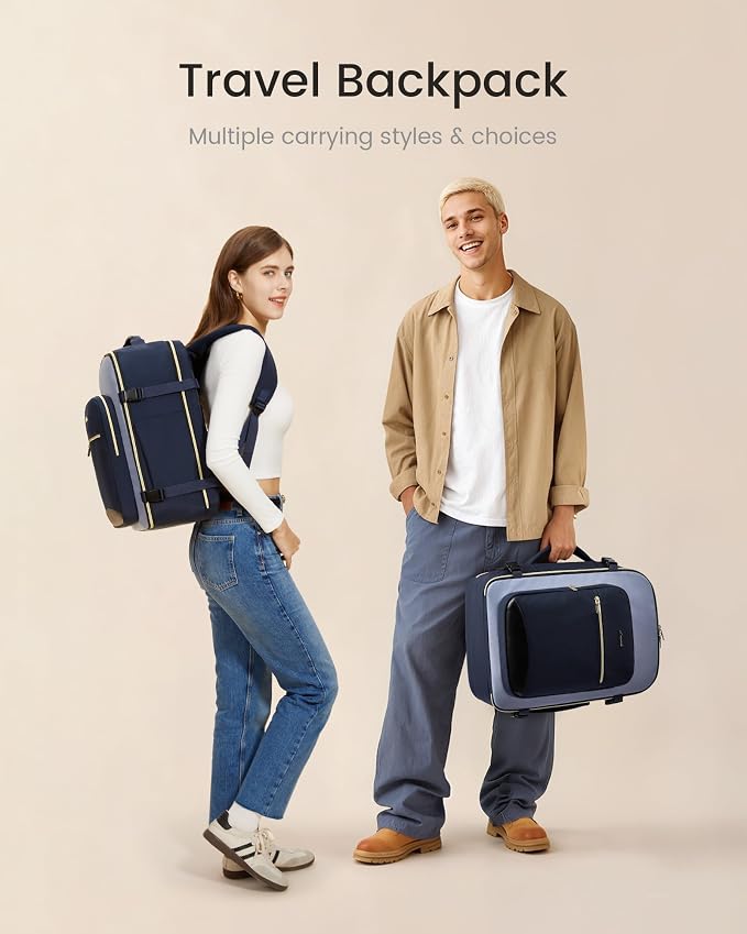 LOVEVOOK 50L Travel Backpack for Women & Men, Airline Approved Carry On Luggage with 3 Packing Cubes, TSA Overnight Bags, Waterproof Personal Item Bag, Weekender Essentials Backpacks fits 17" Laptop - Image 7