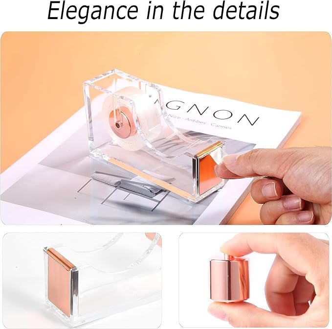 Gawsey Rose Gold Desk Organizers and Accessories with Desk Organizer 360° Rotating Pen Holder and Office Supplies, Cute Stationery Supplies Set - Image 4