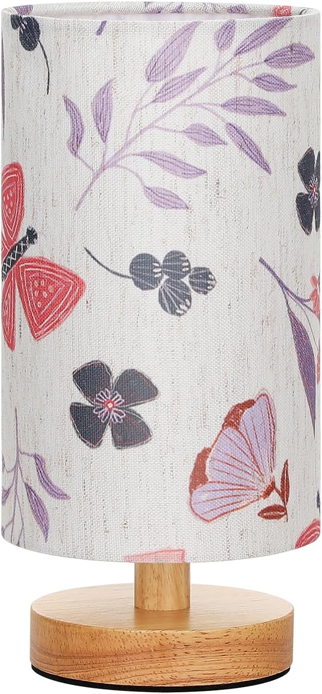 Fenmzee Small Table Lamps (Butterfly Cream Shade, 9" Inline Control) | 3000K LED Blub Included | 680 Lumens | Easy Assembly | Minimalist Design | E26 | for Kitchen | for Kids Room - Image 9