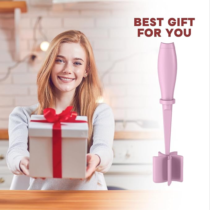 2Pack Meat Chopper Upgrade Hamburger Smasher, Masher for Ground Beef | Heat Resistant, Food-Grade Nylon, for Ground Turkey/Chicken and More, Non Stick Mix Grinder, Dishwasher Safe, Pink - Image 7
