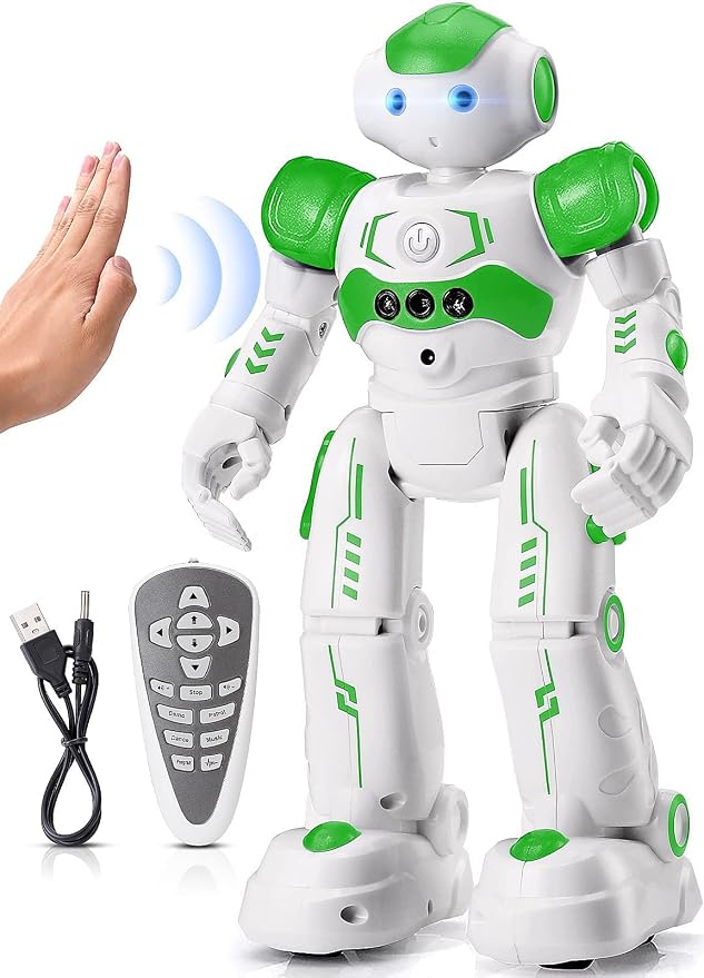 KingsDragon RC Robot Toys for Kids, Gesture & Sensing Remote Control Robot for Age 4 5 6 7 8 Year Old Boys Girls Birthday Present (Green) by KingsDragon