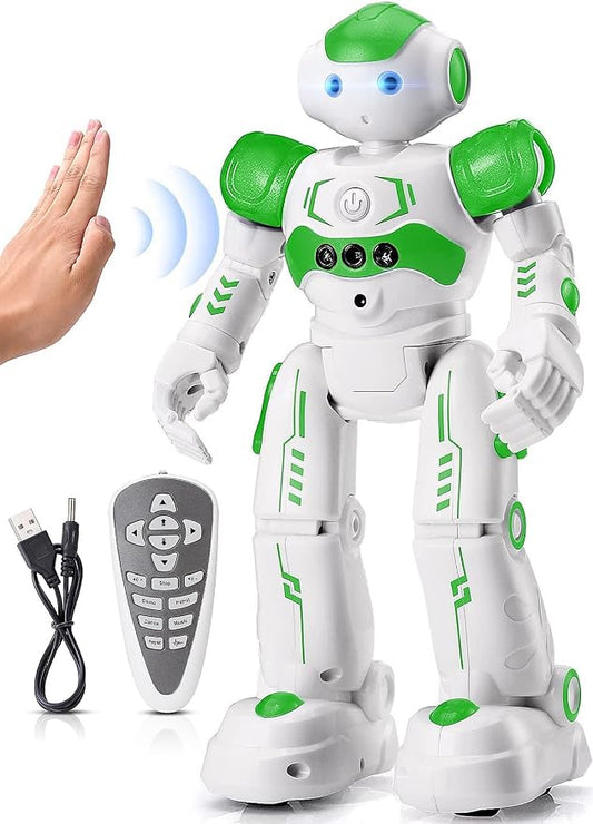 KingsDragon RC Robot Toys for Kids, Gesture & Sensing Remote Control Robot for Age 4 5 6 7 8 Year Old Boys Girls Birthday Present (Green) by KingsDragon