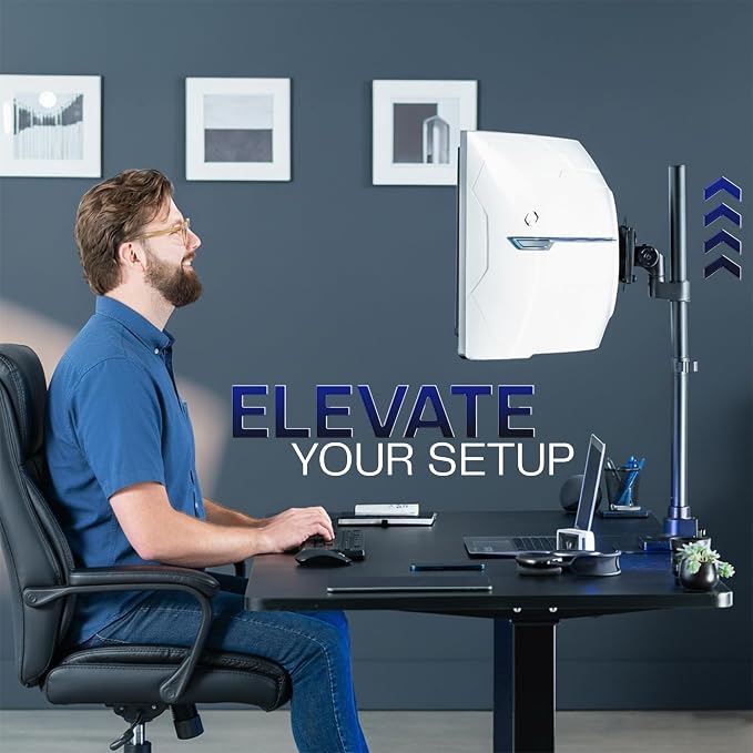 VIVO Single Ultra-Wide Monitor Desk Mount for up to 57 inch Ultrawide Screens, Extra Tall Heavy Duty Adjustable Stand Holds 59.4 lbs, Black, STAND-V157R - Image 8