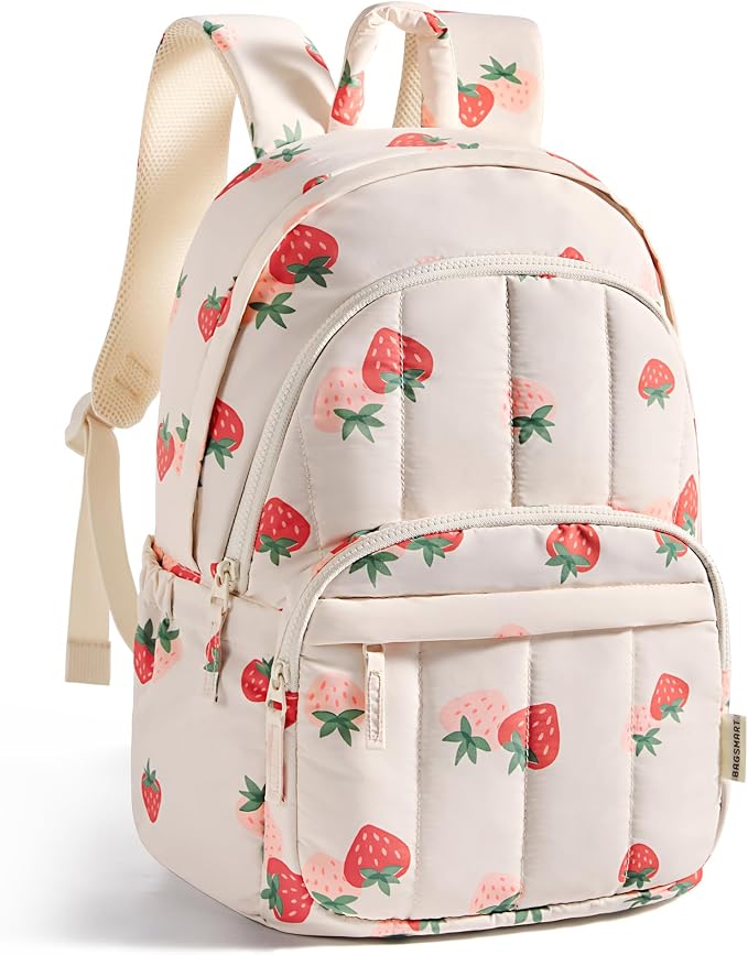 BAGSMART College Laptop Backpack,Cute Travel Backpack for Women,Quilted Computer Bookbag by BAGSMART