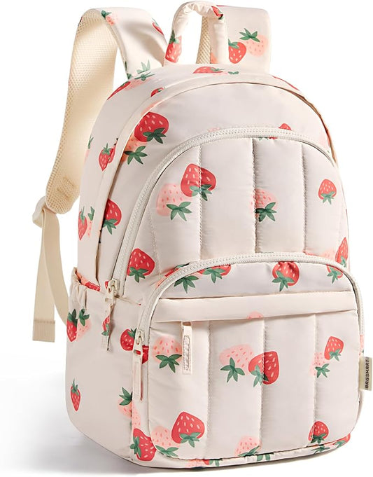 BAGSMART College Laptop Backpack,Cute Travel Backpack for Women,Quilted Computer Bookbag by BAGSMART