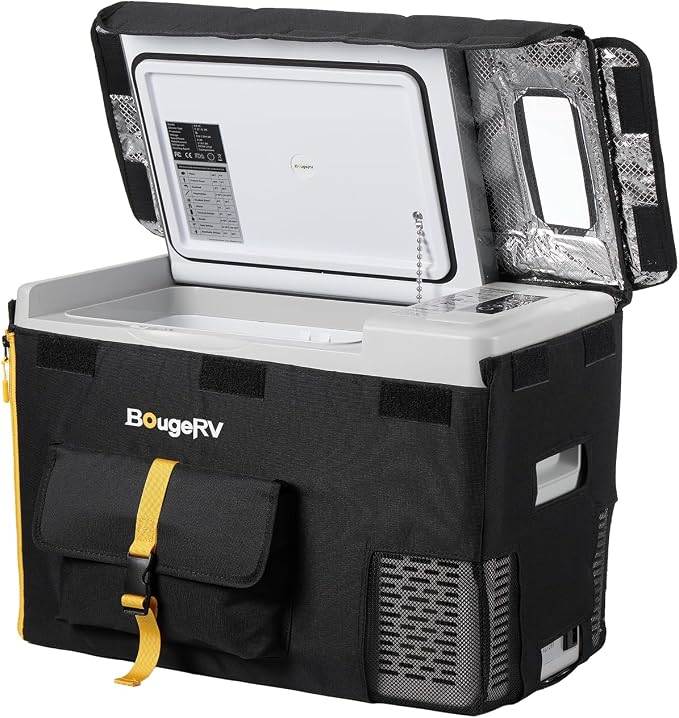 BougeRV 12 Volt Refrigerator With Cover 12V Car Fridge 30 Quart Portable Freezer Compressor Cooler Compressor Freezer, 12/24V DC 110~240V AC, -8℉~50℉ for Truck RV SUV - Image 2