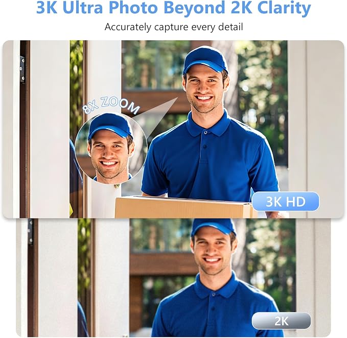3K 5MP Window Camera for Home Security Indoor Magnetic Mount, 2Pack No Drill 5GHz&2.4GHz WiFi 6, Outdoor Monitoring Through Glass, Full Color Night Vision, 24/7 AI Smart Detection Recording - Image 2