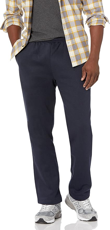 Amazon Essentials Men's Relaxed Straight Leg Fleece Open Bottom Sweatpant (Available in Big & Tall) by AmazonEssentials