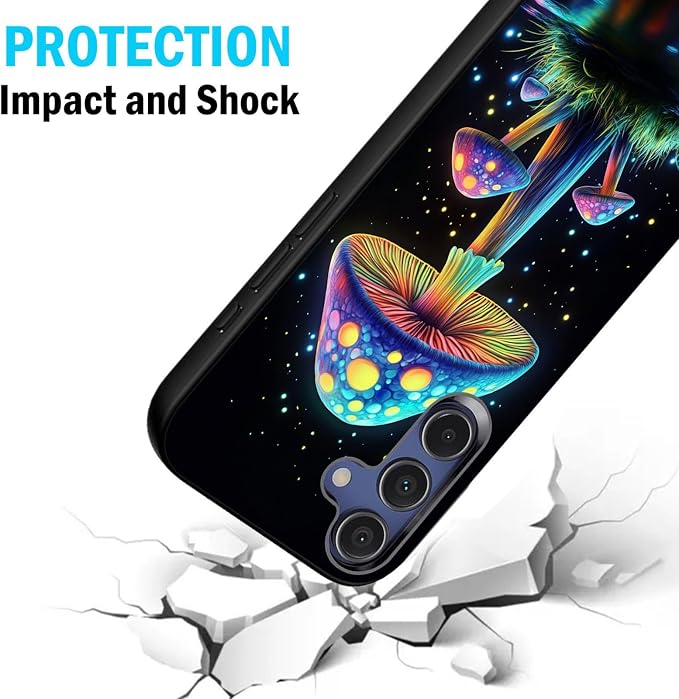 Designed for Galaxy S25 FE Phone Case,Slim Silicone Shockproof Protective Case for Galaxy S25 FE 6.7 inch,Luminous Mushroom - Image 2