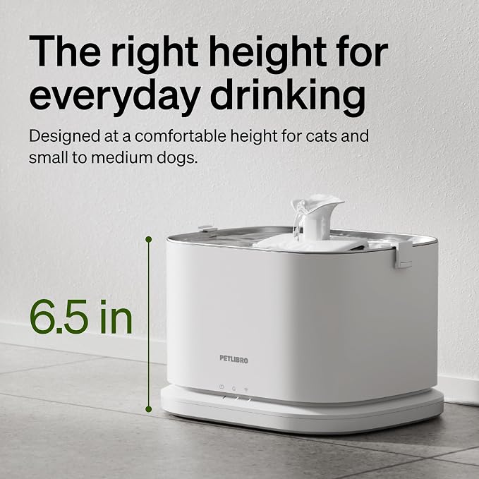 PETLIBRO Upgrade Cat Water Fountain Stainless Steel Tray, Dockstream 2 Cat Fountain Indoor, 3L/101oz Auto Cat Fountains for Drinking, App Monitoring Pet Water Fountain Dog, 5G WiFi Cat Water Dispenser - Image 9