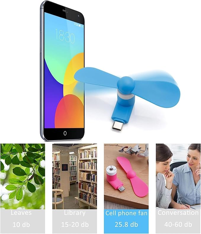 PCTC Type C Mini Phone Fan Type C Compatible with Samsung Galaxy S24 / S23 / 23 Ultra/ 24 Ultra, Compatible with Apple iPhone 15/15 Pro /15 Pro Max, for Moto Razr 40 Ultra /g54/Edge S Pro(3 Packs) - Image 5