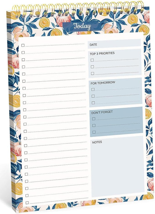 Taja To Do List Notepad, Undated Daily Planner for Work and Goal Setting | Citrus Grove, 52 Sheets, 9.8" x 6.5" , for Office, Home and school, Daily Task Planning, Notes and Everyday Organization by Taja