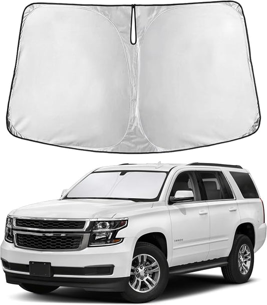 EcoNour Windshield Sunshade Compatible for Chevrolet Tahoe/GMC Yukon 2015-2018 2019 2020, Sun Visor for Front Windshield & Window Sun Shade Cover, UV Heat Blocker & Protector, Car Accessories by EcoNour