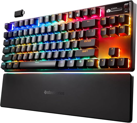 SteelSeries Apex Pro TKL Gen 3 Gaming Keyboard - OmniPoint 3.0 Analog Magnetic Switches, Quickset Auto-Presets (Rapid Trigger, Rapid Tap/SOCD, Protection Mode), OLED, RGB, PBT Keycaps, 2.4G+BT, Black by Unknown