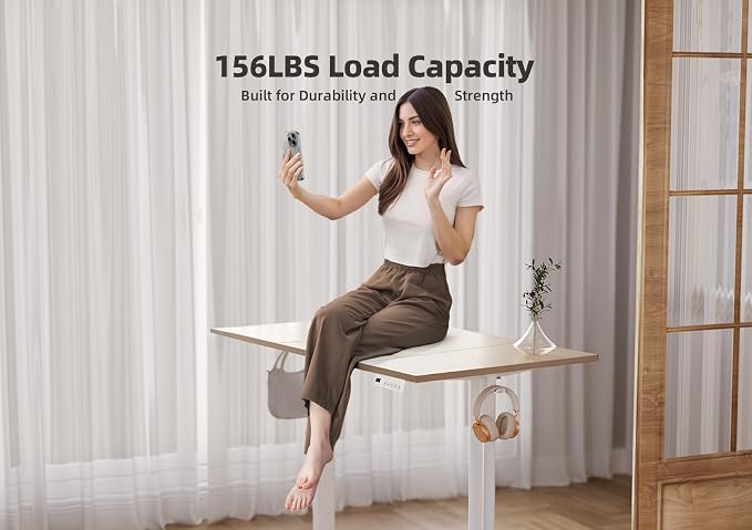 YDN 48 x 24 Inch Nature Electric Standing Desk | Adjustable Height, Sit Stand, Cable Management, Ergonomic, Home Office - Image 4