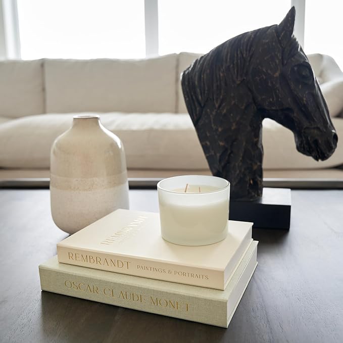 ZICOTO Set of 2 Beautiful Decorative Linen Books - Aesthetic Faux/Fake Books for Modern Home Decoration on Coffee Table, Bookshelf or Mantel - Stylish Keepsake Box and Photo Storage Solution - Image 8