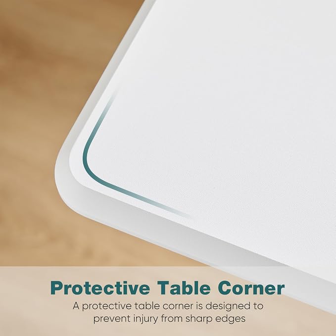 DUMOS Mobile Rolling Desk with Wheels Adjustable Height | Small Standing Desks Portable Laptop PC Table, Computer Workstation for Home Office Small Space, White - Image 7