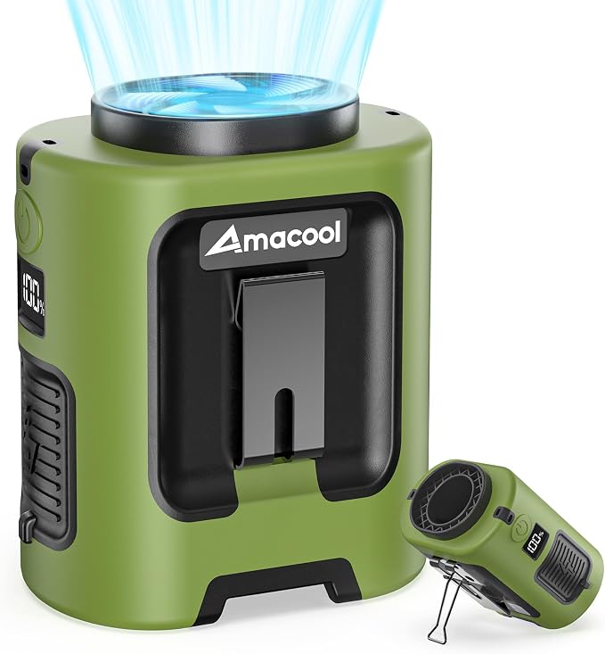 AMACOOL Mini Portable Waist Fan Clip on, Gifts for Father Him Men Dad Husband, 13000RPM Rapid-Cooling Personal Neck Fans, Wearable Shirt Belt Fan for Women Men Outdoor Work Jobsite Travel Camping by AMACOOL