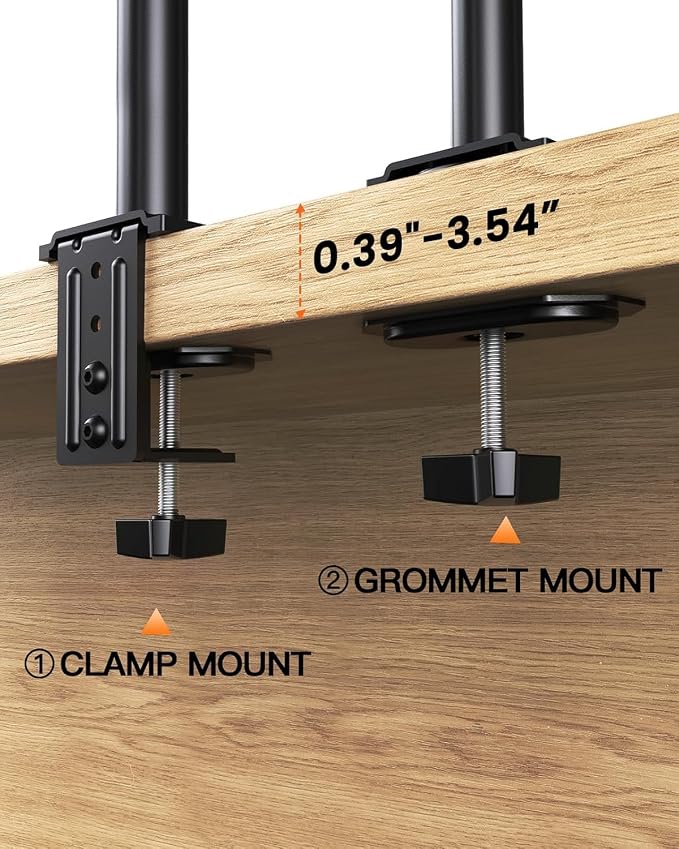 Ergear Single Monitor Mount for 13-32 Inch Screens,17.6 lbs Capacity | Steel pole design,tilt, swivel, rotation,cable clips,desk space saving, home office setup, VESA 75x75/100x100mm - Image 7