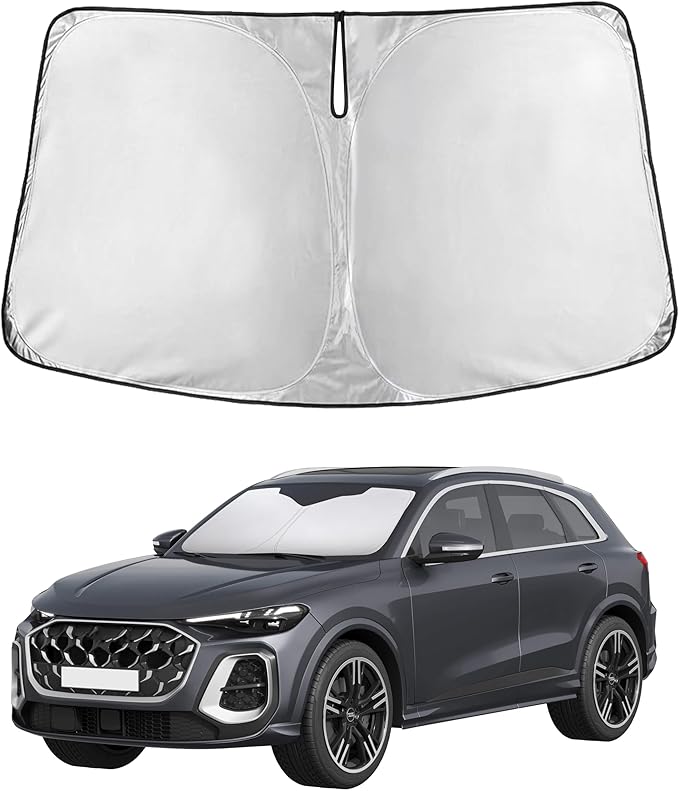 EcoNour Windshield Sunshade Compatible for Audi Q5 2018-2024 2025 2026, Sun Visor for Front Windshield & Window Sun Shade Cover, UV Heat Blocker & Protector, Car Accessories by EcoNour
