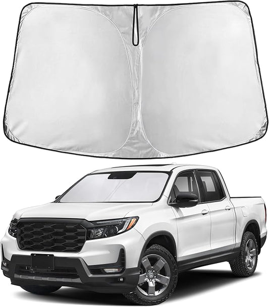 EcoNour Windshield Sun Shade Compatible for Honda Ridgeline 2017–2026 | Custom Fit Pickup Truck Front Window Sunshade | Foldable Heat & UV Reflective Sun Visor by EcoNour