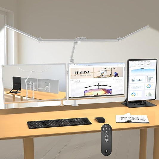 EPABINA 36W Ultra Bright Architect Desk Lamp with Clamp, Tall Overhead Rotatable Led Desk Light for Home Office, 47Inch Long Adjustable Monitor Light Bar with Remote for Computer Screen Desktop Table by EPABINA