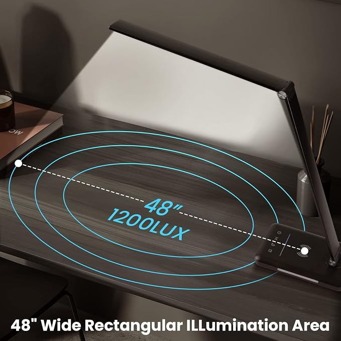LED Desk Lamp with Night Light, Fast Wireless Charger, USB Charging Port, 10 Brightness, 5 Color Modes, Dimmable Bedside Table Lamp for Bedroom, Touch Control, Auto Timer, 1200Lux Super Bright - Image 6
