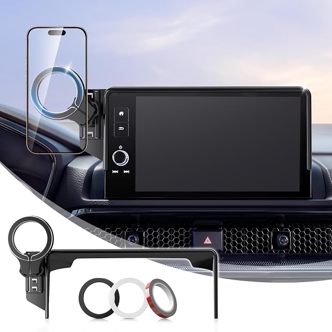 pop-tech Car Phone Holder for Honda CR-V HR-V 2023 2024 2025 2026: for MagSafe Magnetic Cell Phone Mount for HRV CRV Accessories 7/9 inch Screen - Touchscreen Cradles Strong Magnets for iPhone Samsung - Image 7