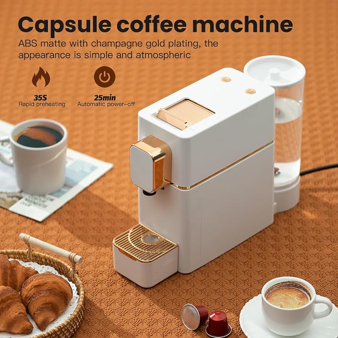 Espresso Machine for Coffee Capsules Compatible with Nespresso OriginalLine Machine, Espresso Maker for Nespresso OriginalLine, Bestpresso Coffee Capsules Peet's Espresso more (White) - Image 2