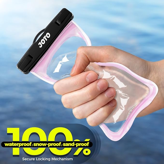JOTO 2 Pack Universal Waterproof Phone Case for iPhone 17 Air 16 15 14 13 12 11 Plus Pro Max, IPX8 Cellphone Dry Bag XR X SE, Galaxy S23 S22 S21 S20+ S20 S10 Plus Note, Pixel up to 7" -Black/Pink - Image 5