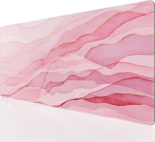 KTRIO Large Gaming Mouse Pad, Desk Mat, 31.5 x 15.7 in, Pink Glow, XXL | Smooth Micro-Weave Surface, Artistic Pattern Design, Non-Slip Rubber Base, Durable Stitched Edges, Office & Home Use by KTRIO