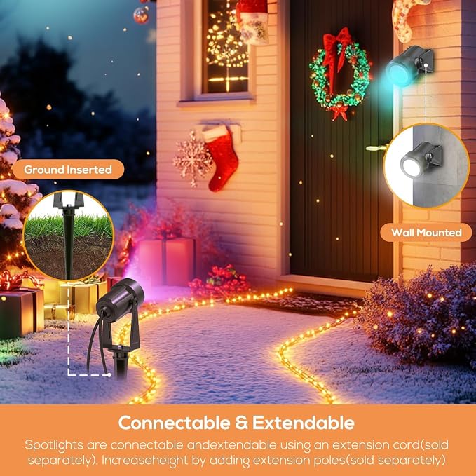 SUNTHIN Outdoor RGBW Landscape Lighting with Remote, Dusk to Dawn, 16 Pack | Color Changing Outdoor LED Yard Lighting with Remote, IP65 Waterproof Landscape Ground Lights for Garden, Trees & Pathway - Image 6