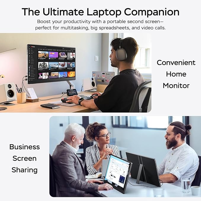 MNN 17.3" QHD 165Hz USB-C HDMI Gaming Monitor | 17.3" QHD 165Hz IPS 100% sRGB, USB-C/HDMI, kickstand, slim metal, travel gaming for PC/Phone/PS5/Xbox. - Image 6