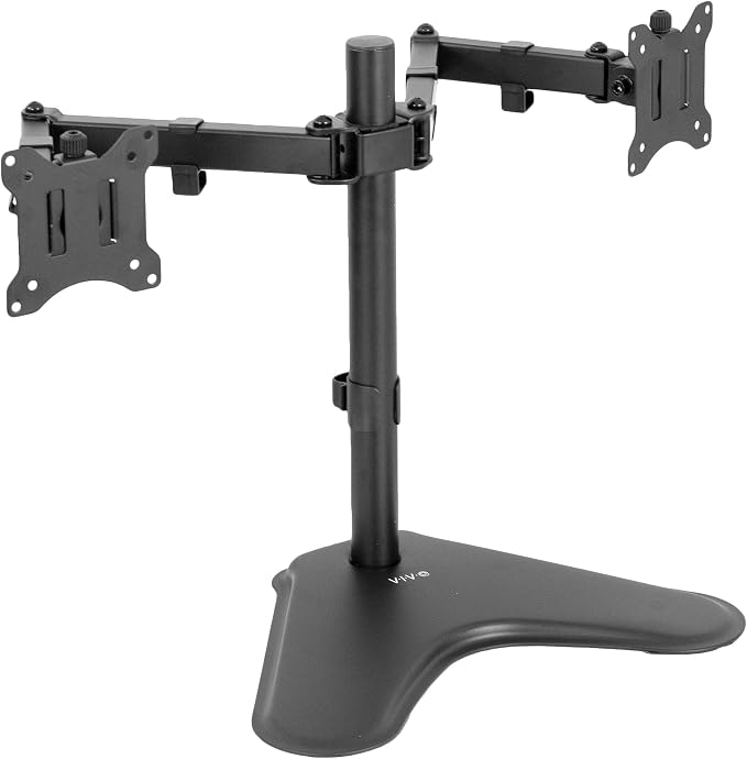 VIVO Dual 13 to 30 inch Monitor Free-Standing Mount, Fully Adjustable Desk Stand, Holds 2 Flat or Curved Display Screens, STAND-V102F by Unknown