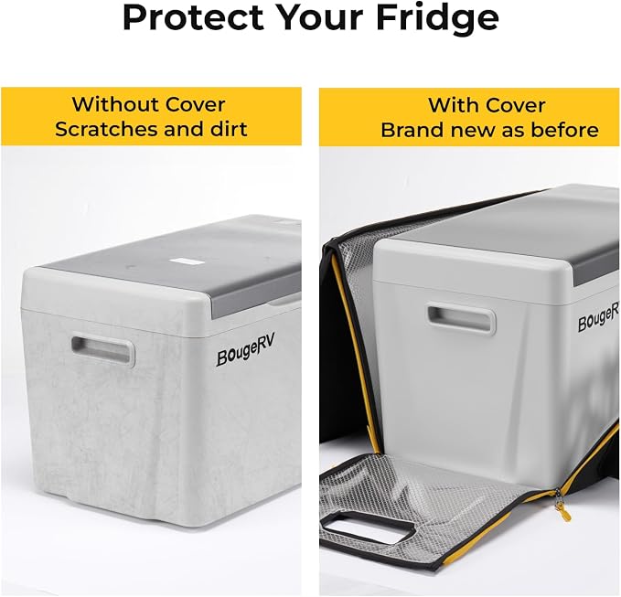 BougeRV 12 Volt Refrigerator With 23 Quart Cover, 12V Car Fridge 23 Quart Portable Freezer Compressor Cooler Compressor Freezer, 12/24V DC 110~240V AC, -8℉~50℉ for Truck RV SUV - Image 3