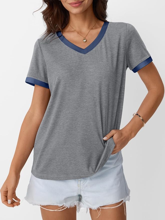 AUTOMET Womens Short Sleeve T-Shirts Summer Tops Casual Soft Tunic V Neck Basic Workout Clothes Spring Fashion Outfits 2026 - Image 2