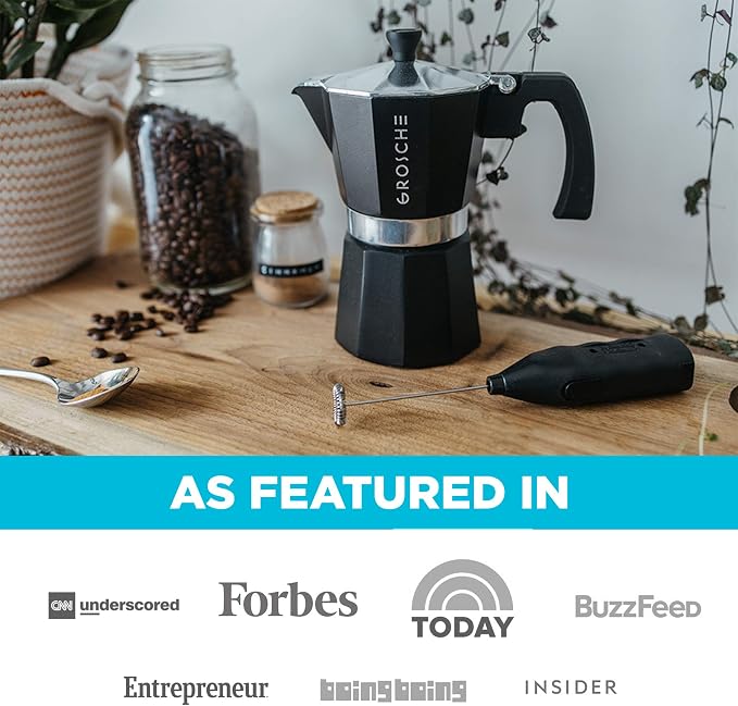 GROSCHE Milano Stovetop Espresso Maker Moka Pot 3 espresso Cup - 5 oz, Black - Cuban Coffee Maker Stove top coffee maker Moka Italian espresso greca coffee maker brewer percolator | Cuban Coffee Maker And Italian Moka Pot For Stovetop Espresso; For Gas... - Image 9