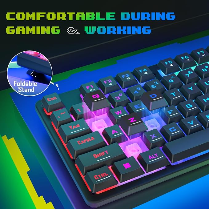 Redragon Updated S107 Gaming Keyboard and Mouse, RGB Gaming Keyboard and 10000 DPI Mouse Combo with 25-Key Anti-Ghosting, 1K Hz Programmable Mice with Software, Plug & Play to PC, Laptop [Upgrade] - Image 6