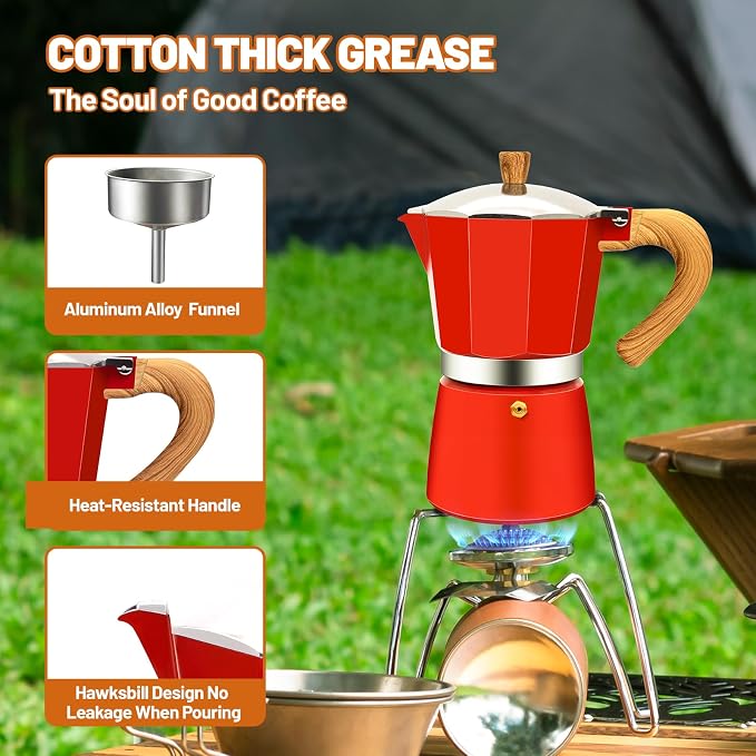 12 Cup Aluminum Espresso Stovetop Moka Pot Express Coffee Maker Percolator Italian Classic Mocha Coffee Machine for Italian and Cuban Cafe Brewing for Home & Camping 600ml 20oz - Image 5