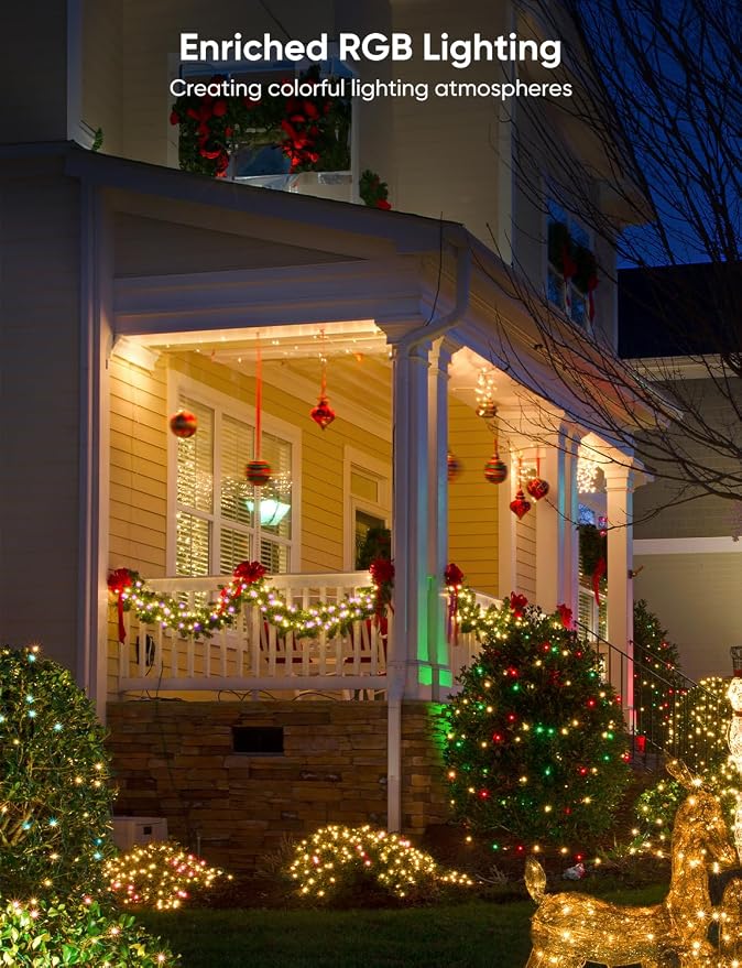 APPECK Outdoor String Lights 76FT with 200 LEDs, RGB Outdoor Patio Lights | IP65 Waterproof Porch String Lights, Color Changing, Scene Modes, for Garden Yard Holiday Party Daily Decor, Alexa Compatible - Image 8