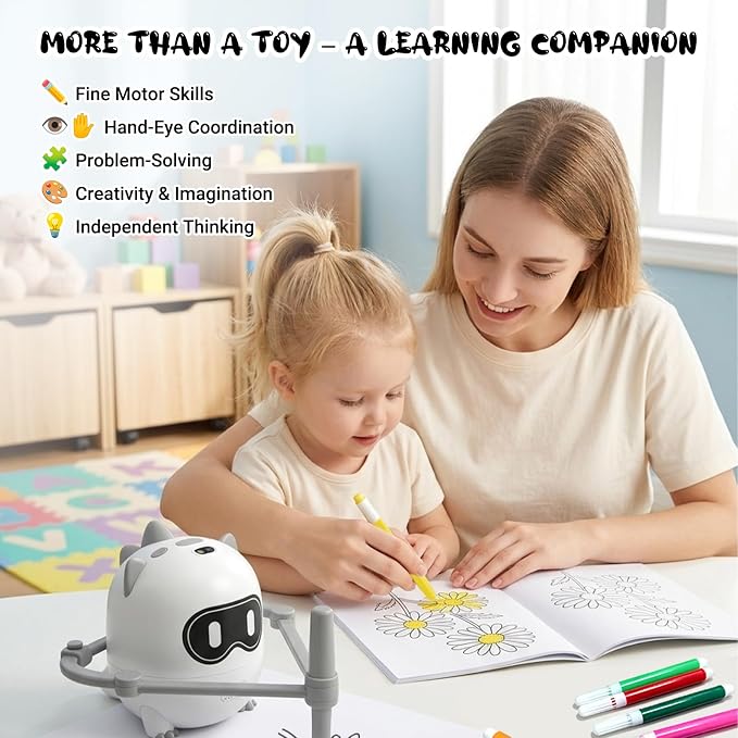 Joso Drawing Robot Toys for 3-8 Year Old Kids with 200 Cards & 22 Pens | Montessori Painting Learning Toys with Smart Card Scanning Recognition & Voice Interactive for Boys Girls Birthday Party - Image 6